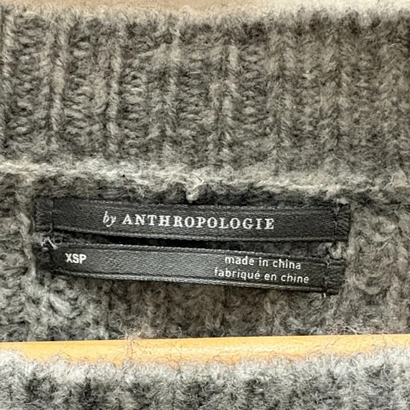 Anthropologie Gray and Yellow Striped Sweater XSP - Picture 2 of 8